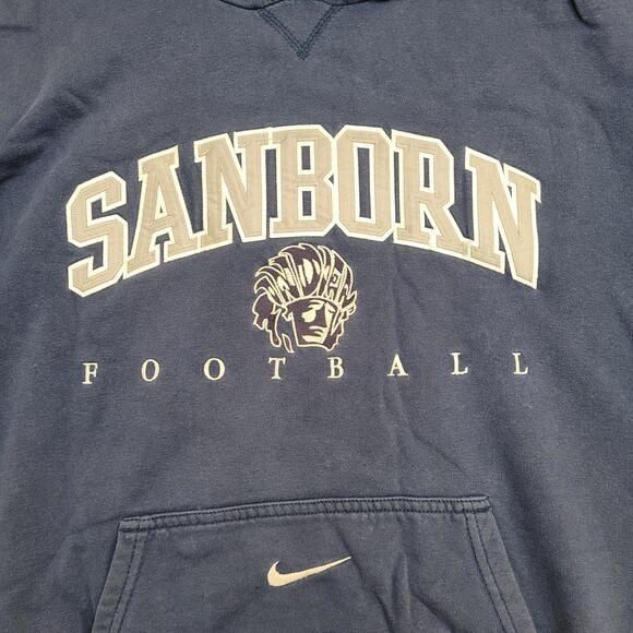 Sanborn Football Hoodie Large 26x25 Oversized Boxy Sun-Faded - Picture 13 of 15